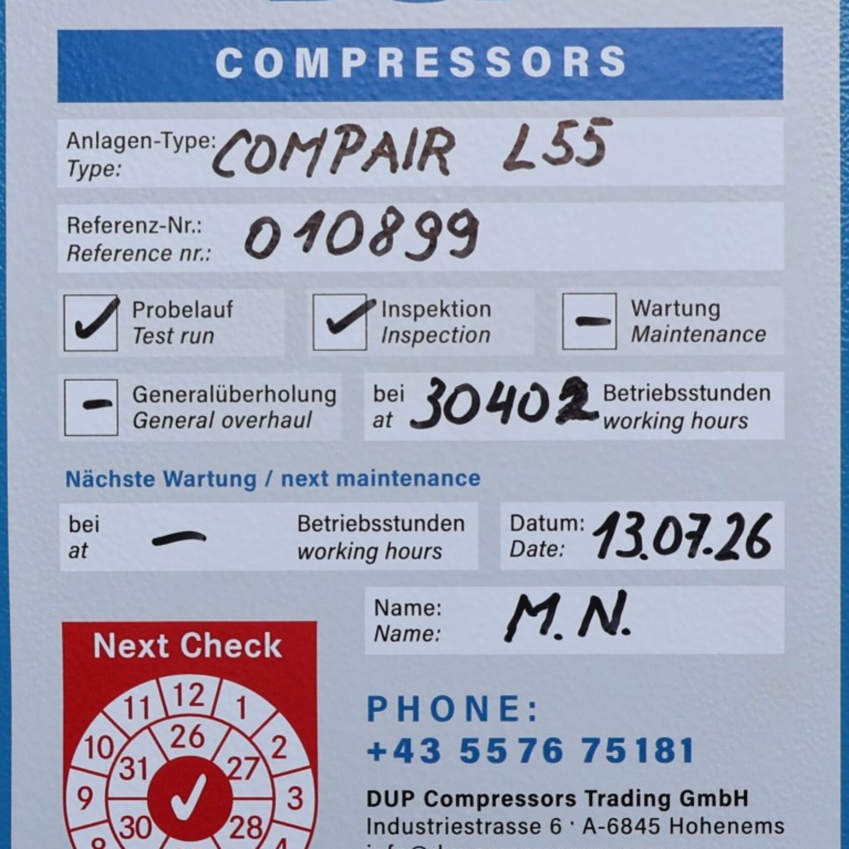 010899 CompAir L 55 L55 15