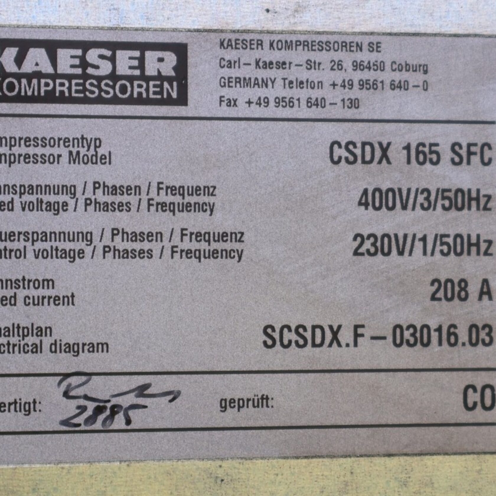 010936 Kaeser CSDX 165 SFC CSDX165SFC 06