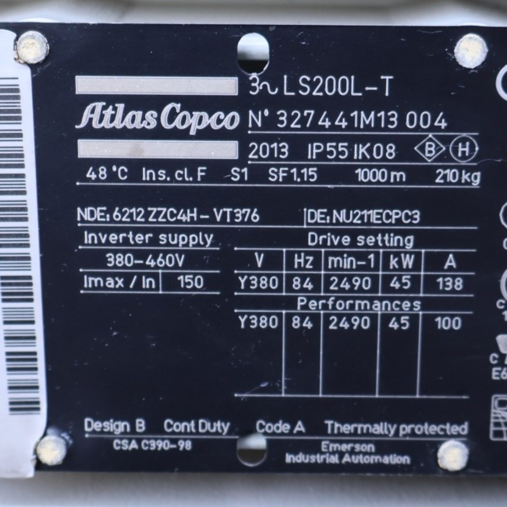 010951 Atlas Copco GA 45 VSD FF GA45VSDFF 10
