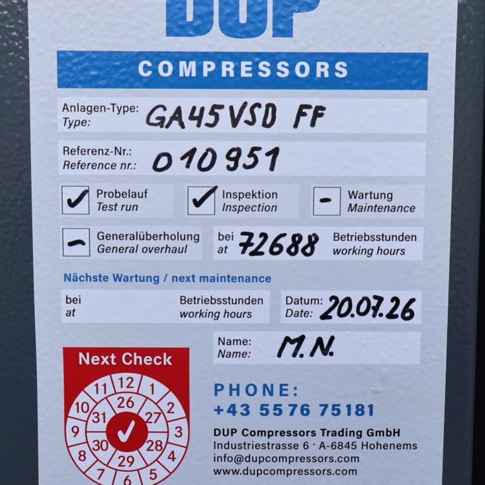 010951 Atlas Copco GA 45 VSD FF GA45VSDFF 17