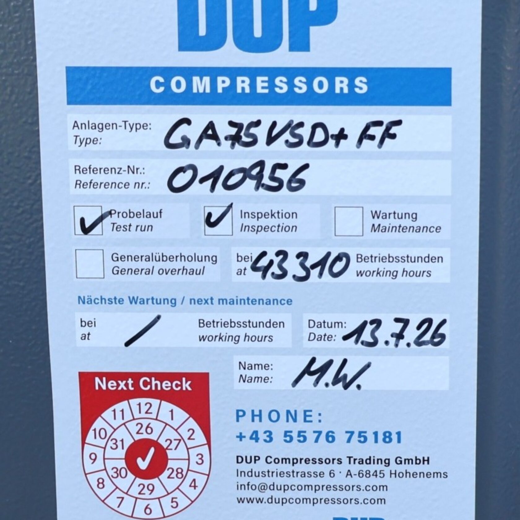 010956 Atlas Copco GA 75 VSD+ FF GA75VSD+FF 18