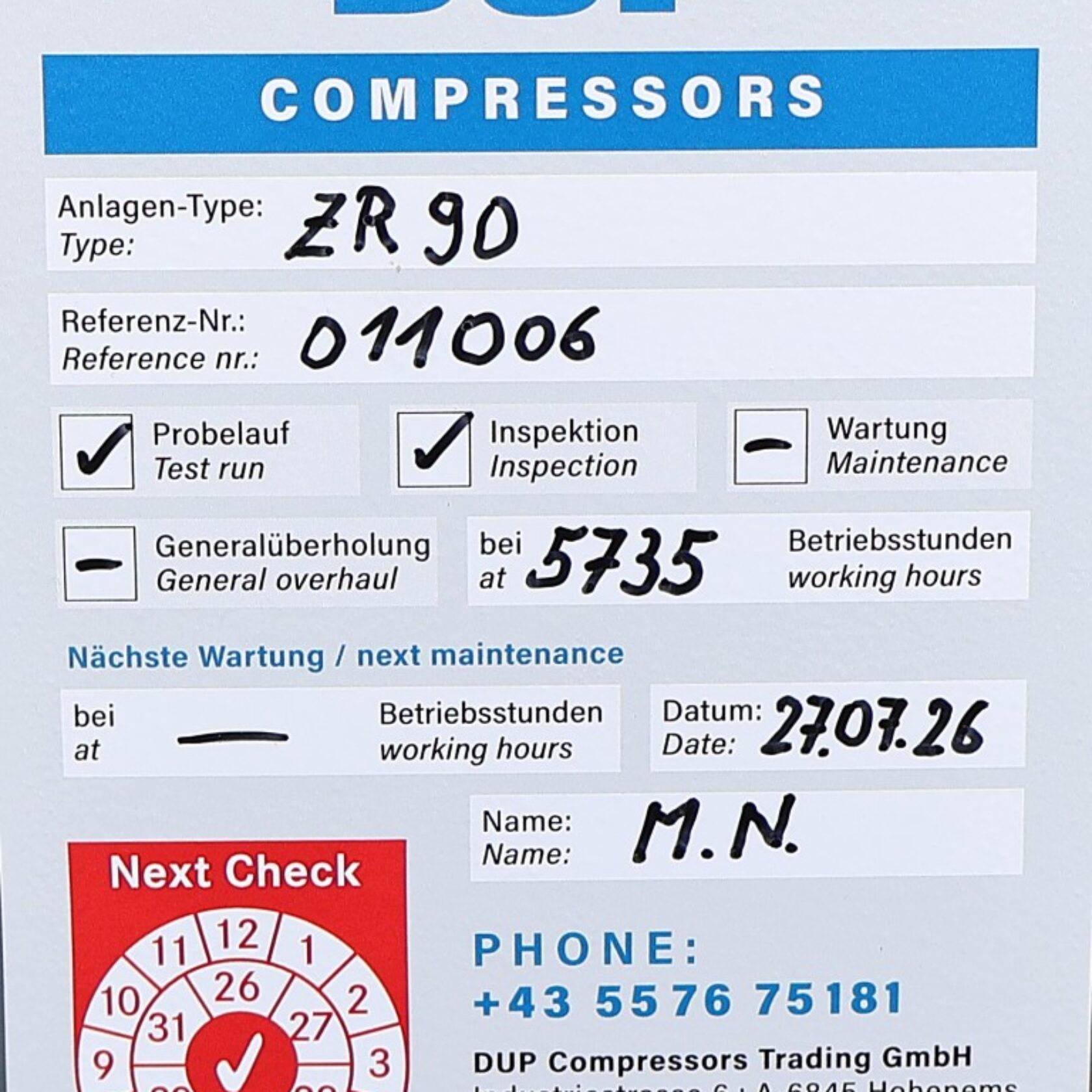 011006 Atlas Copco ZR 90 ZR90 18