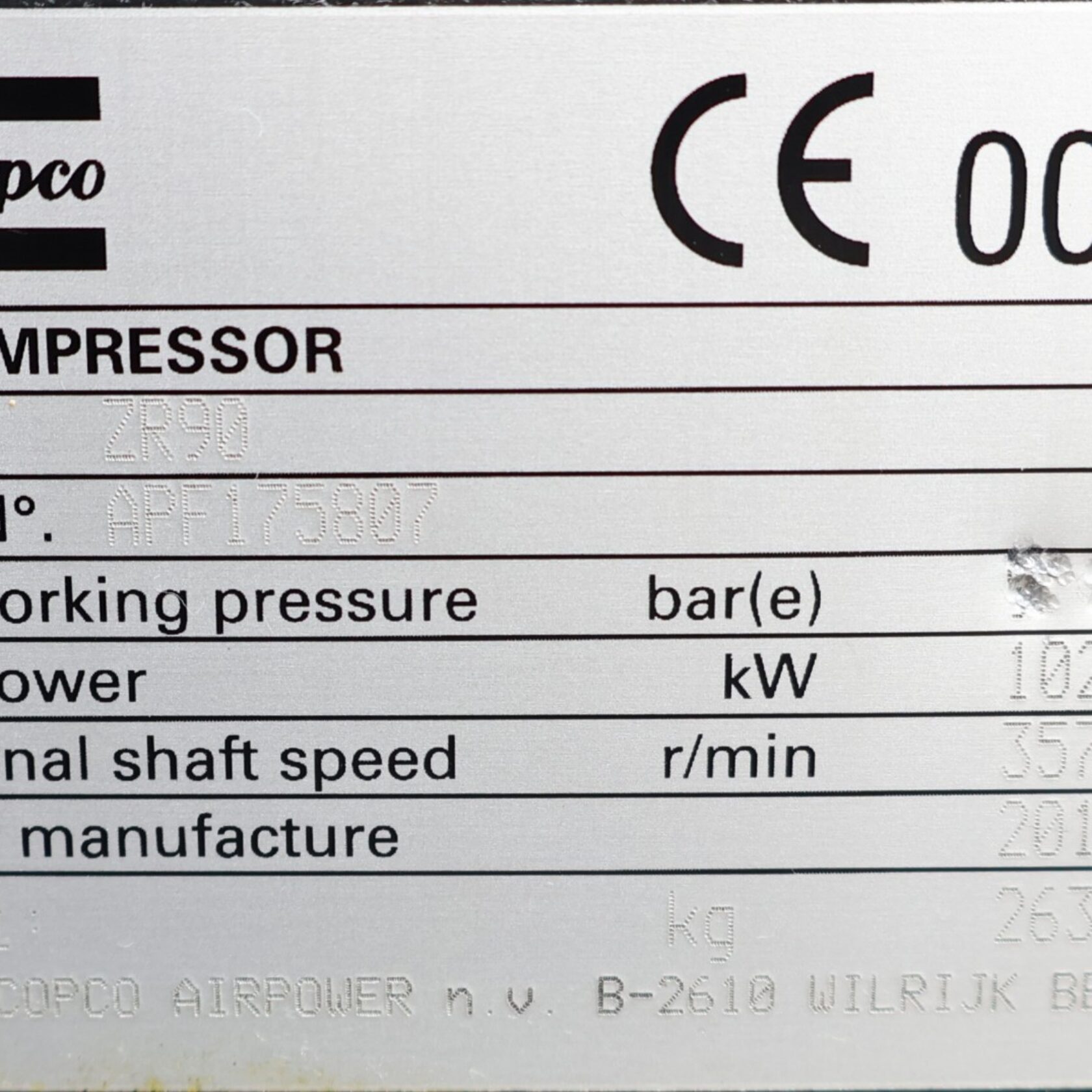 011006 Atlas Copco ZR 90 ZR90 19