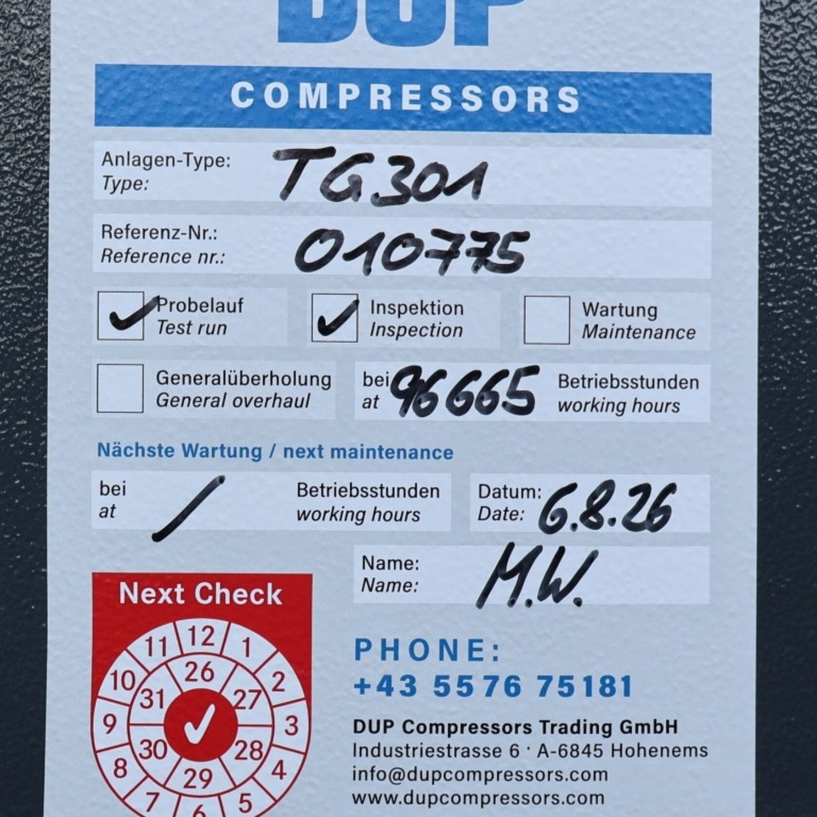 010775 Kaeser TG301 TG301 11