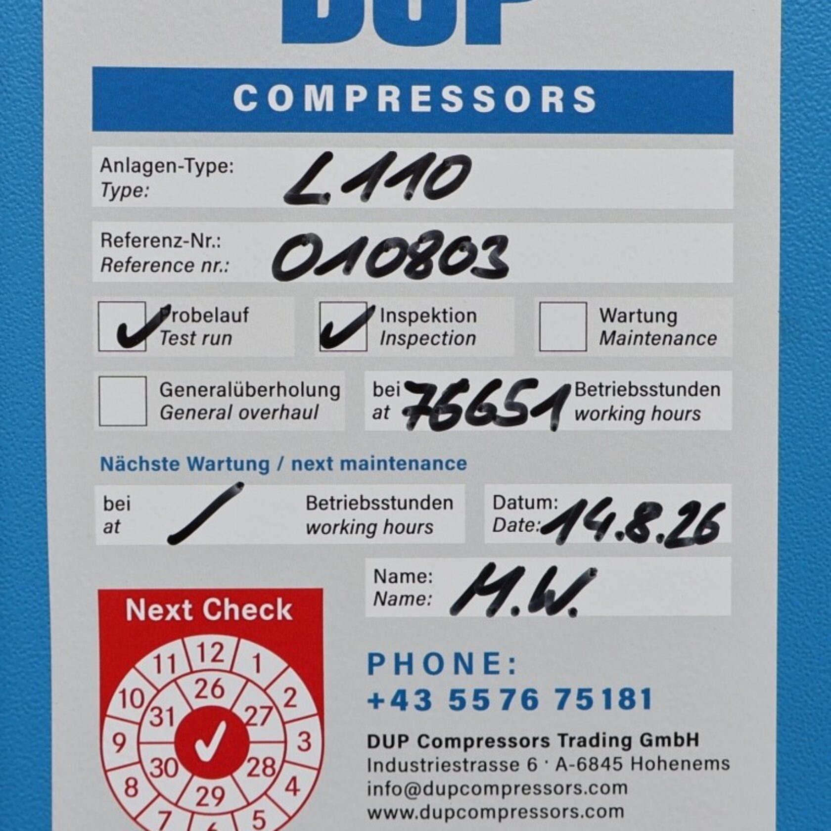 010803 CompAir L 110 L110 13