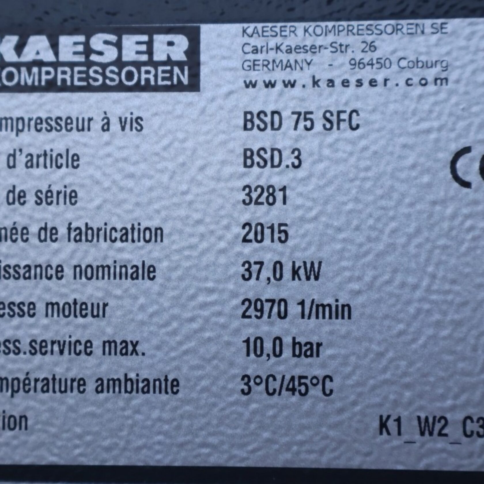 010815 Kaeser BSD 75 SFC BSD75SFC 20