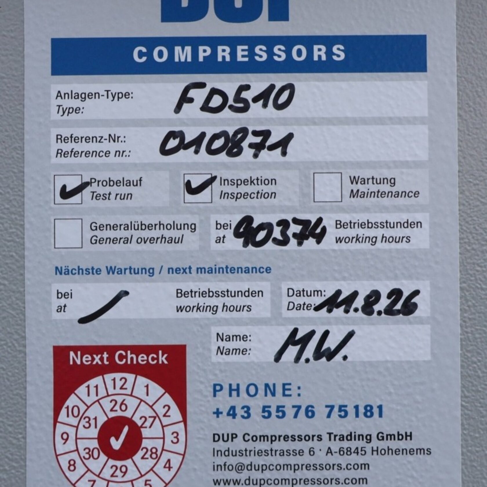 010871 Atlas Copco FD 510 FD510 10