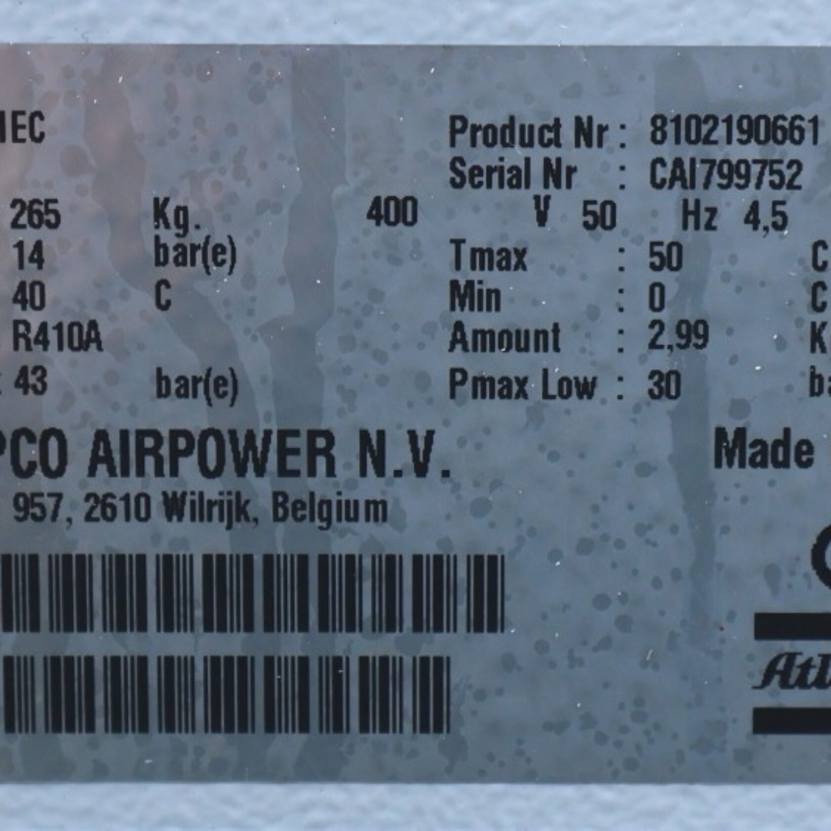 010871 Atlas Copco FD 510 FD510 20