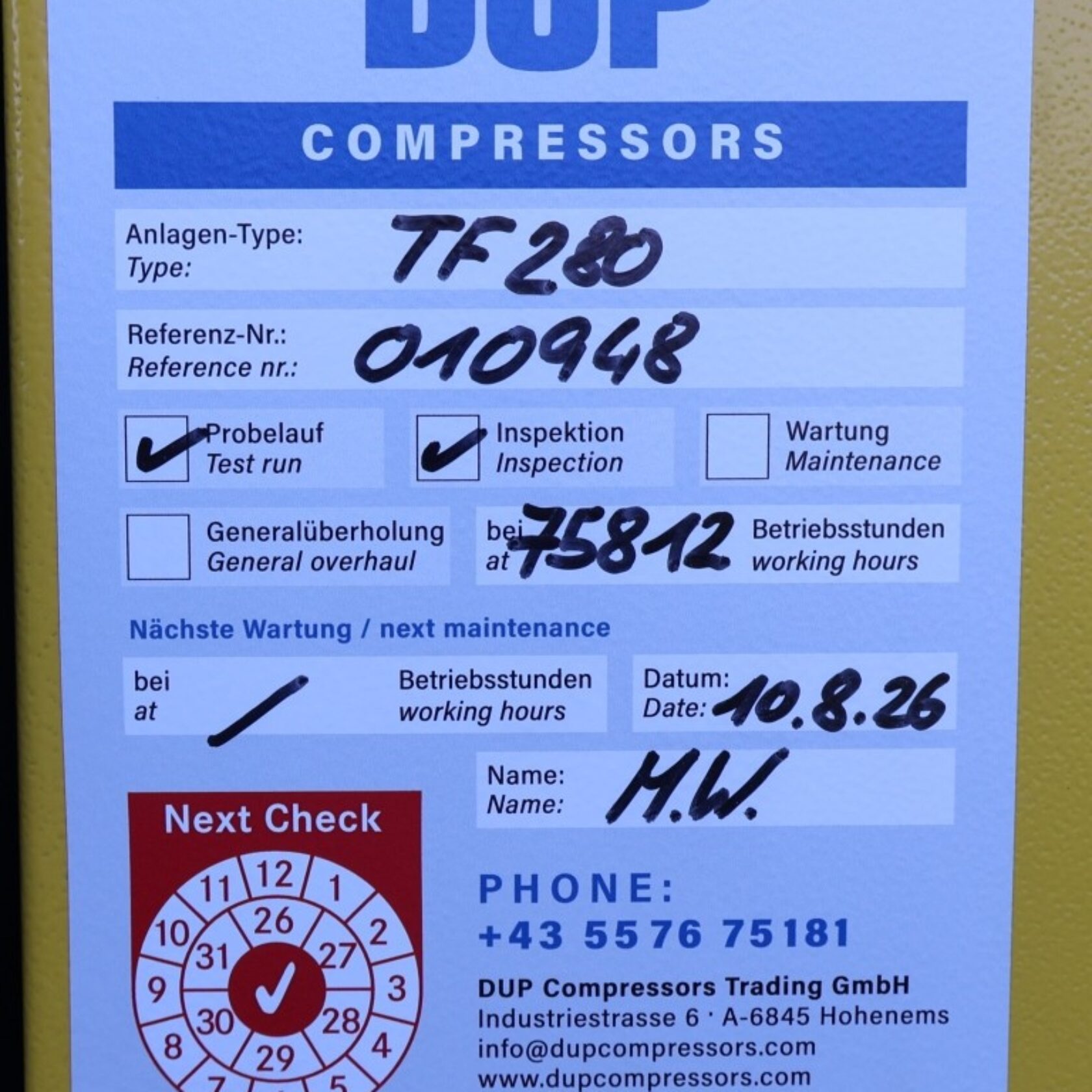 010948 Kaeser TF 280 TF280 11
