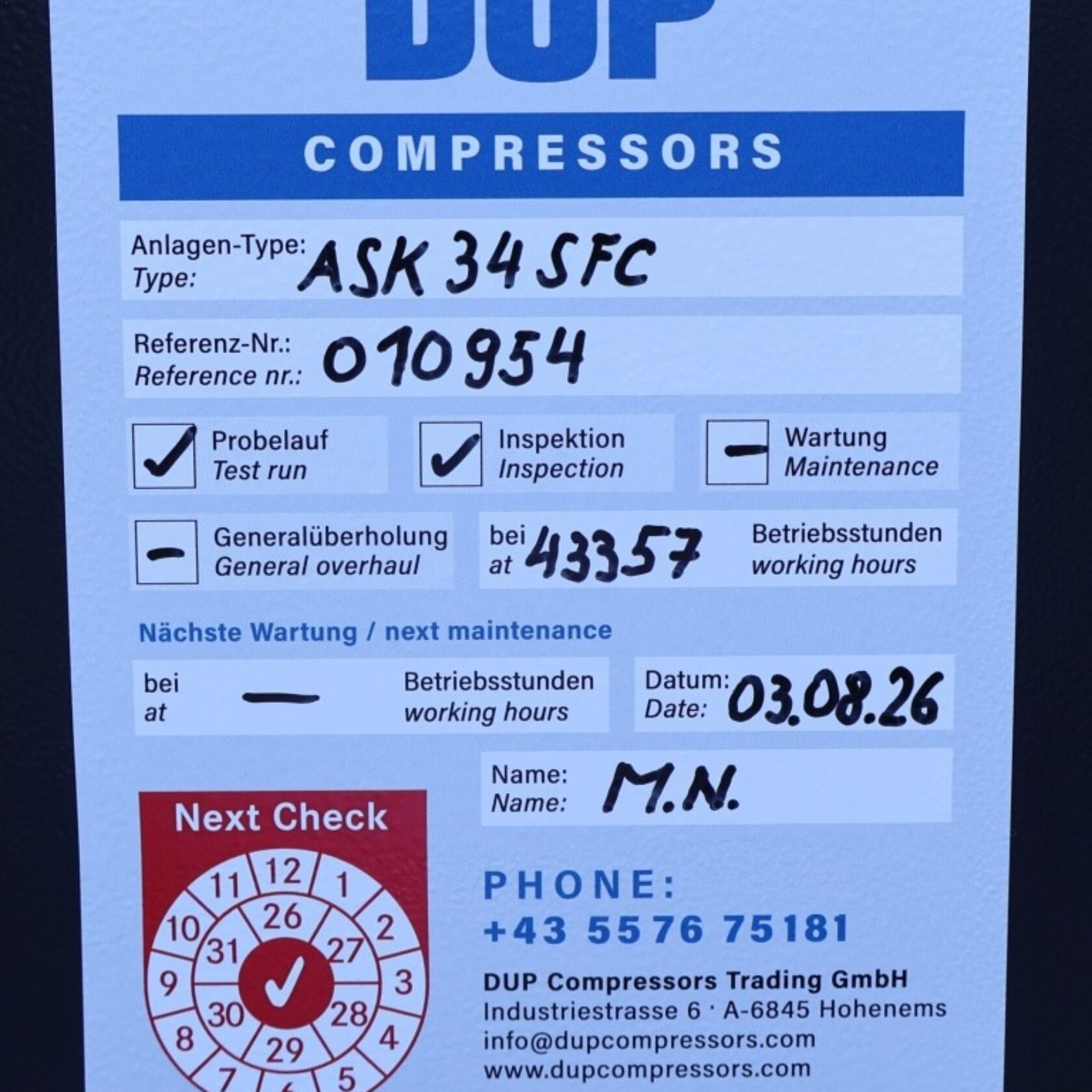 010954 Kaeser ASK 34 SFC ASK34SFC 14