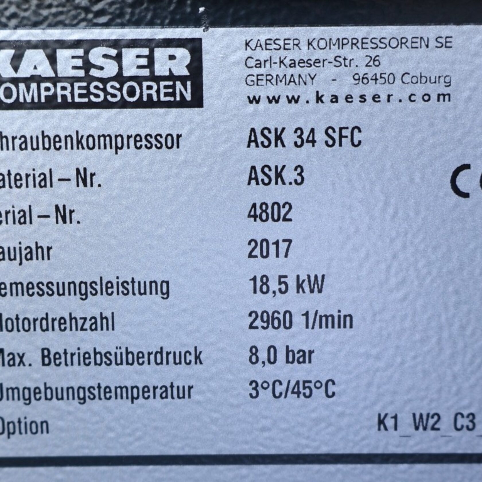 010954 Kaeser ASK 34 SFC ASK34SFC 20