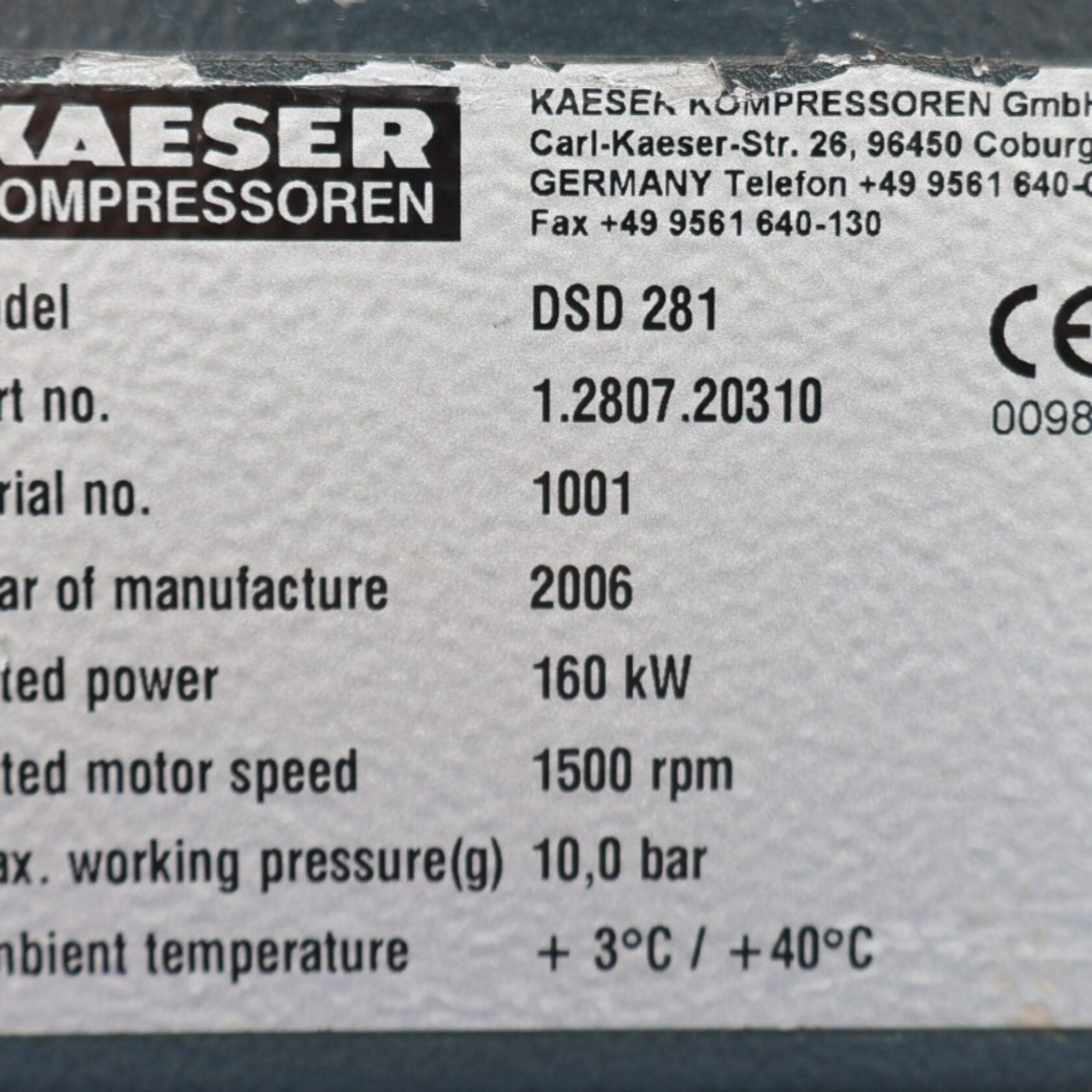 010965 Kaeser DSD 281 DSD281 20