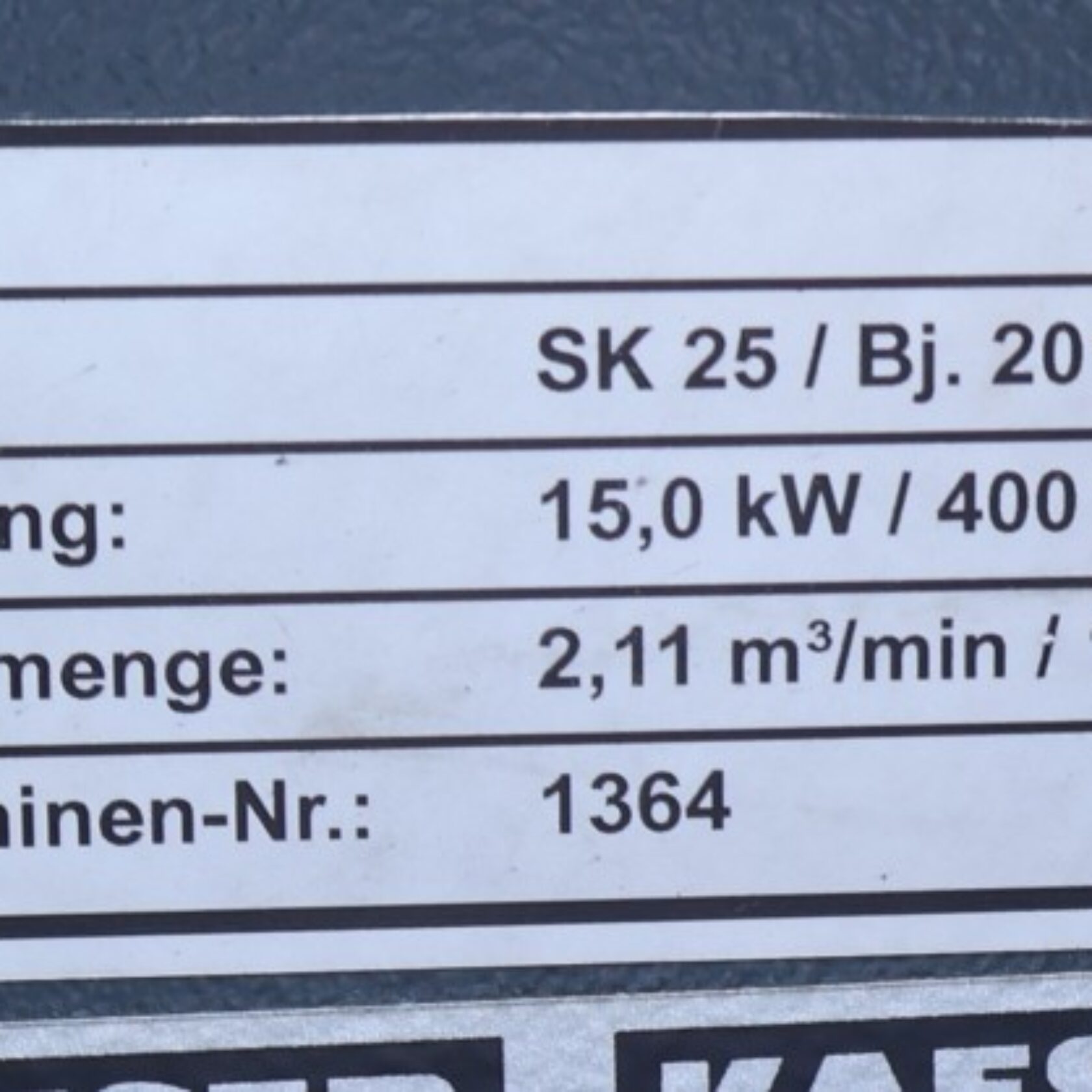 011011 Kaeser SK 25 SK25 20