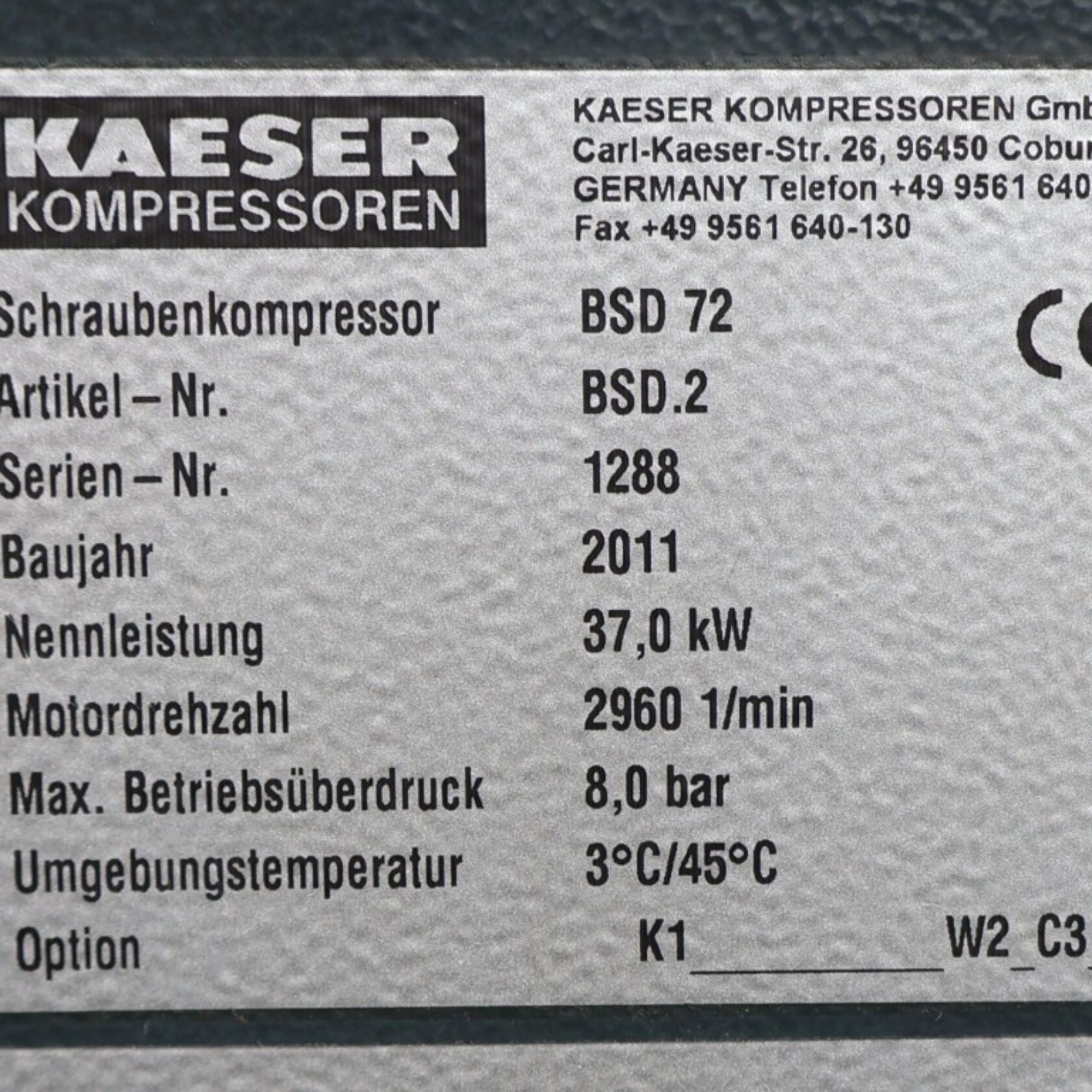 010813 Kaeser BSD 72 BSD72 20