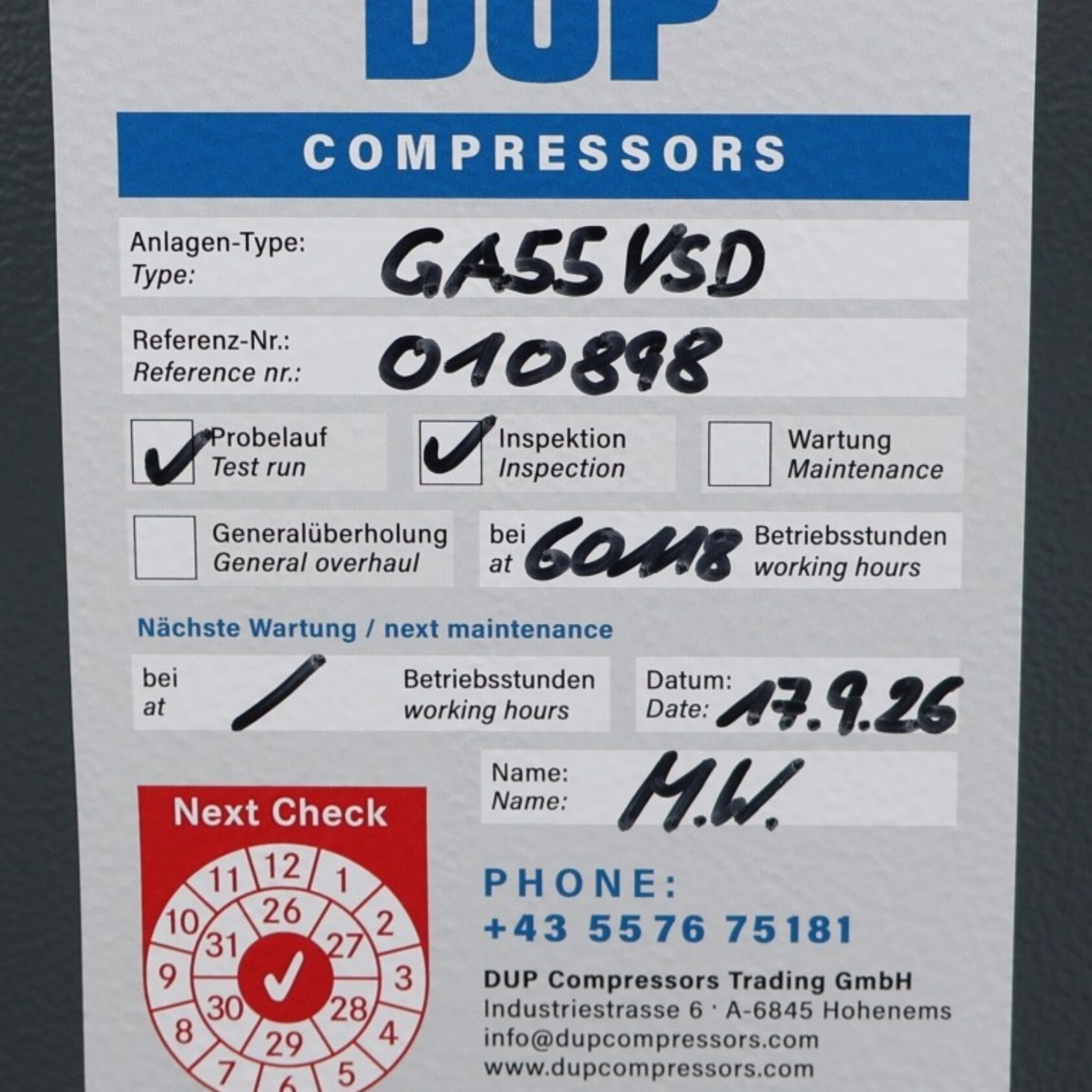 010898 Atlas Copco GA 55 VSD GA55VSD 14
