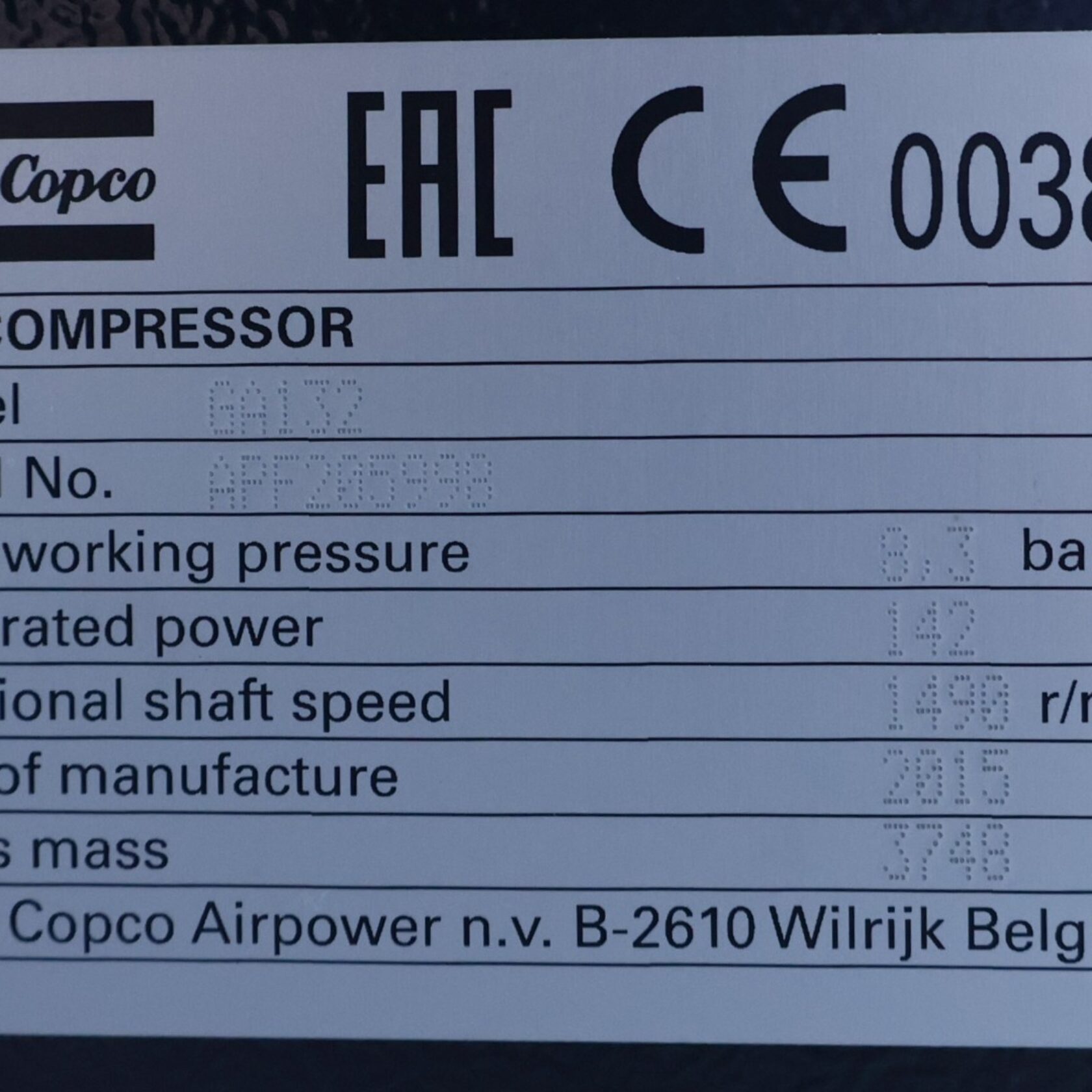010928 Atlas Copco GA 132 FF GA132FF 29