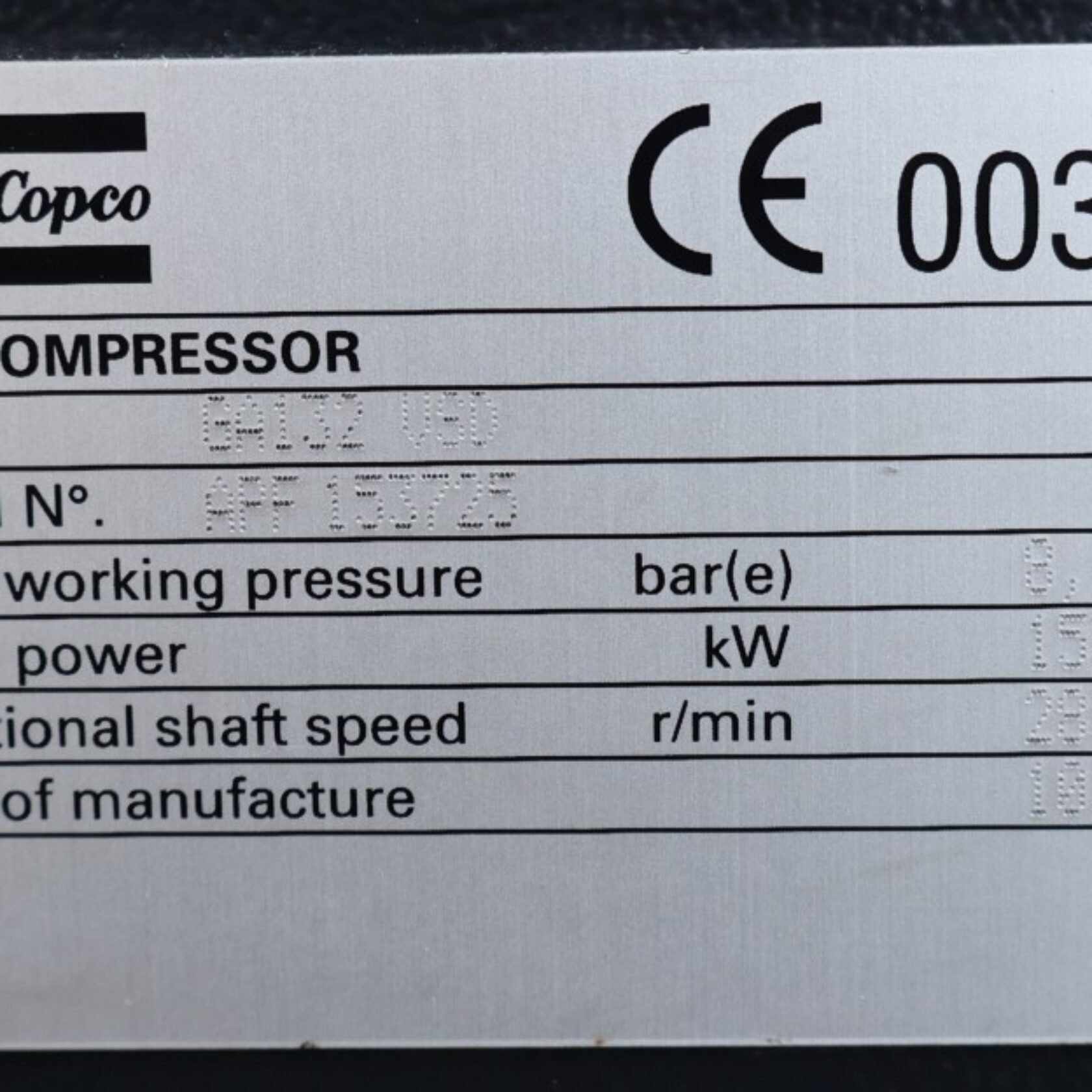010959 Atlas Copco GA 132 VSD W GA132VSDW 20