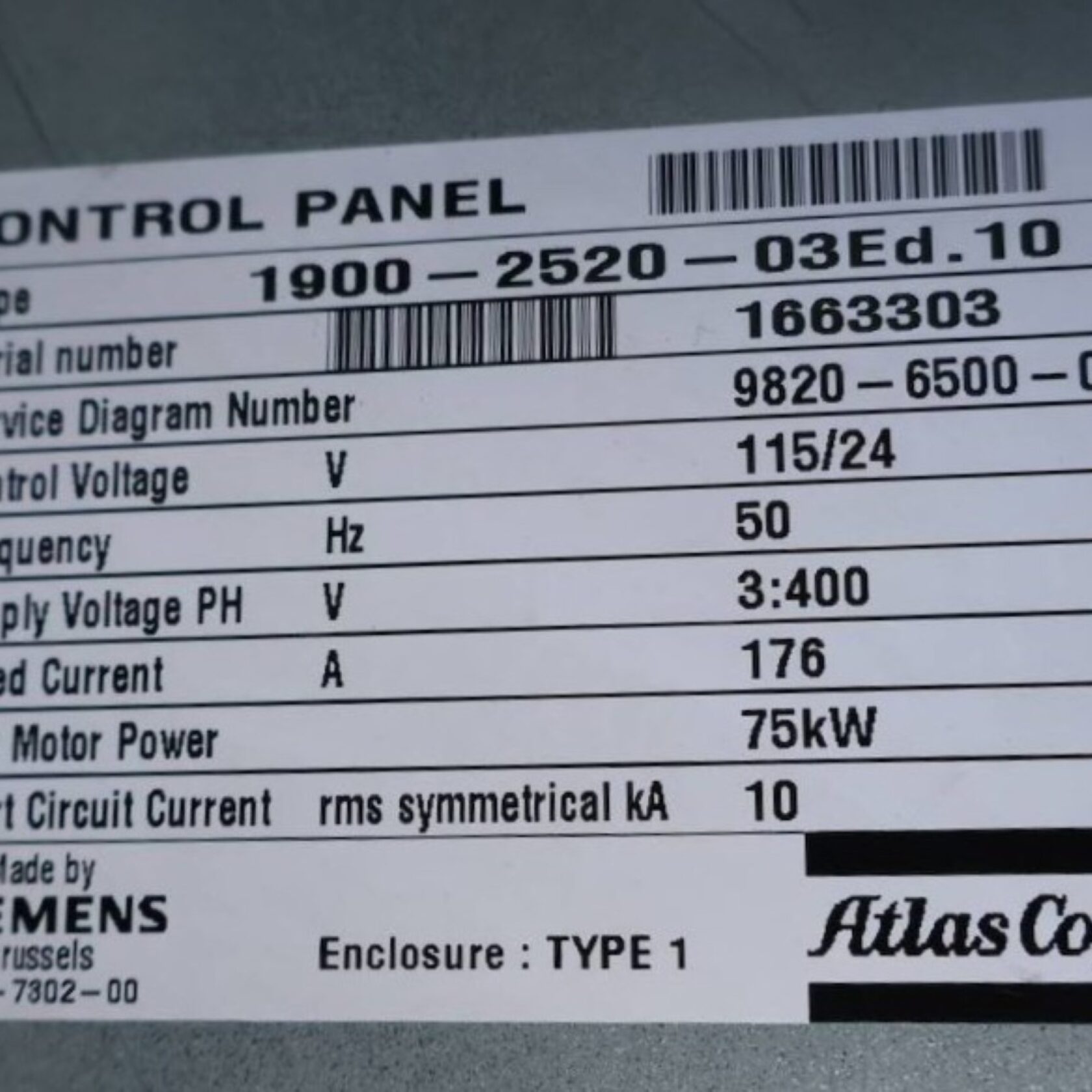 010987 Atlas Copco GA 75 + FF GA75+FF 07